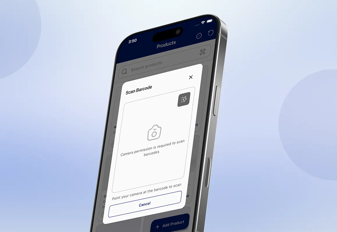 Mobile Barcode scanner for inventory management